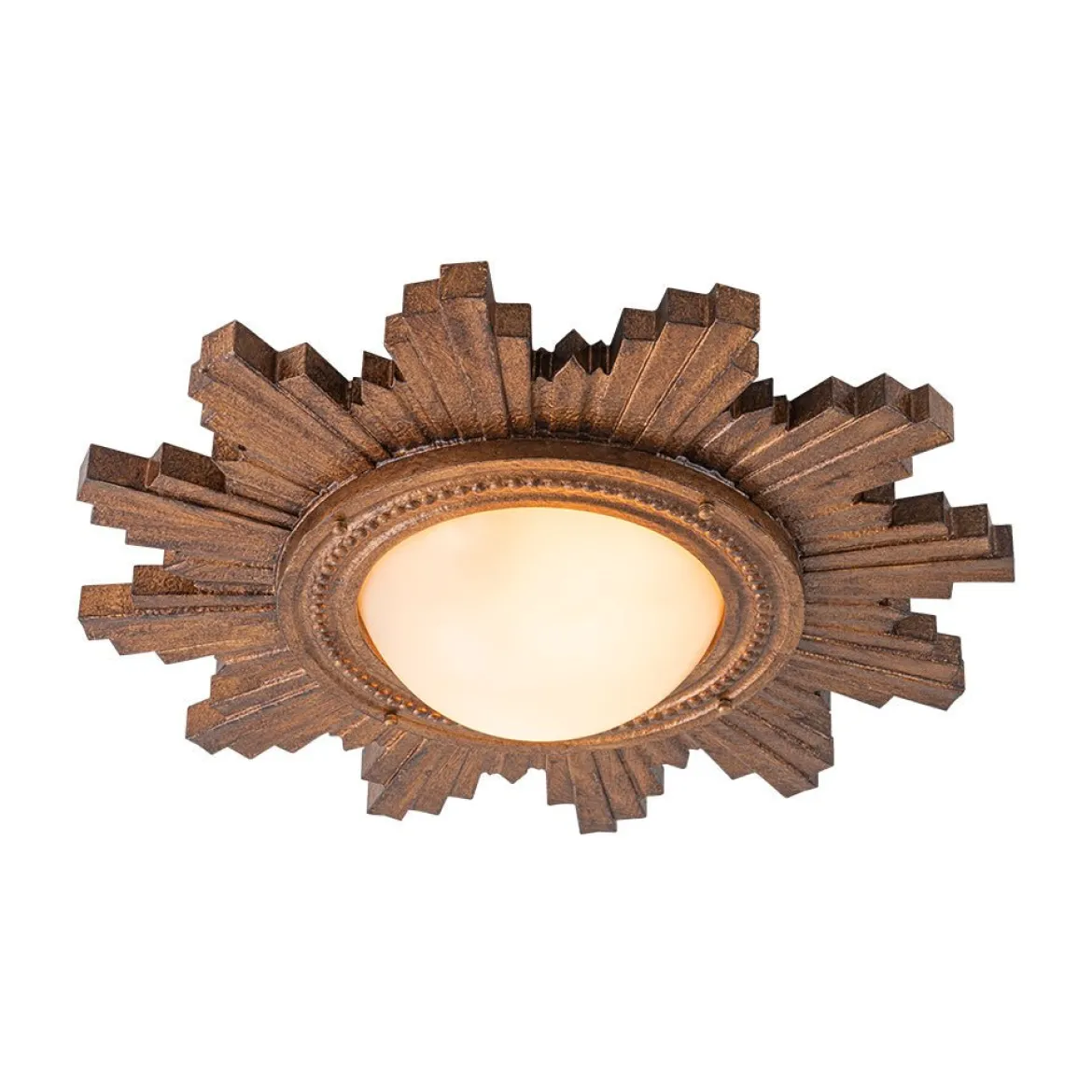 Antique Apollo Sunburst Sculpture Flush Mount / Wall Light