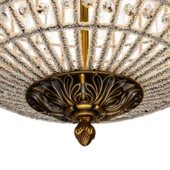 Antique Brass Crystal Globe Chandelier