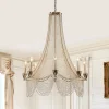 Antique Candle Style Crystal Bead Empire Chandelier