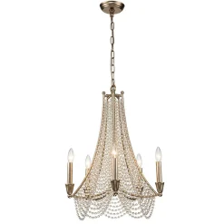 Antique Candle Style Crystal Bead Empire Chandelier