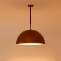Antique Copper Style Iron Oversized Dome Pendant Light
