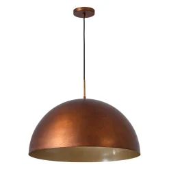 Antique Copper Style Iron Oversized Dome Pendant Light