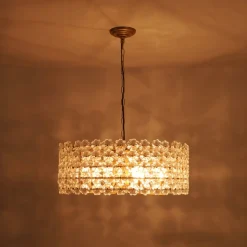 Art Deco Blossom Floral Cage Drum Lantern Pendant Light