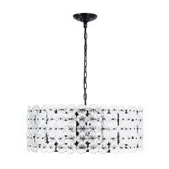 Art Deco Blossom Floral Cage Drum Lantern Pendant Light