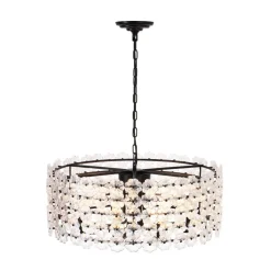 Art Deco Blossom Floral Cage Drum Lantern Pendant Light