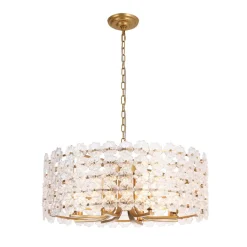 Art Deco Blossom Floral Cage Drum Lantern Pendant Light