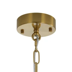 Art Deco Brass Tiered Clear Glass Jellyfish Style Chandelier