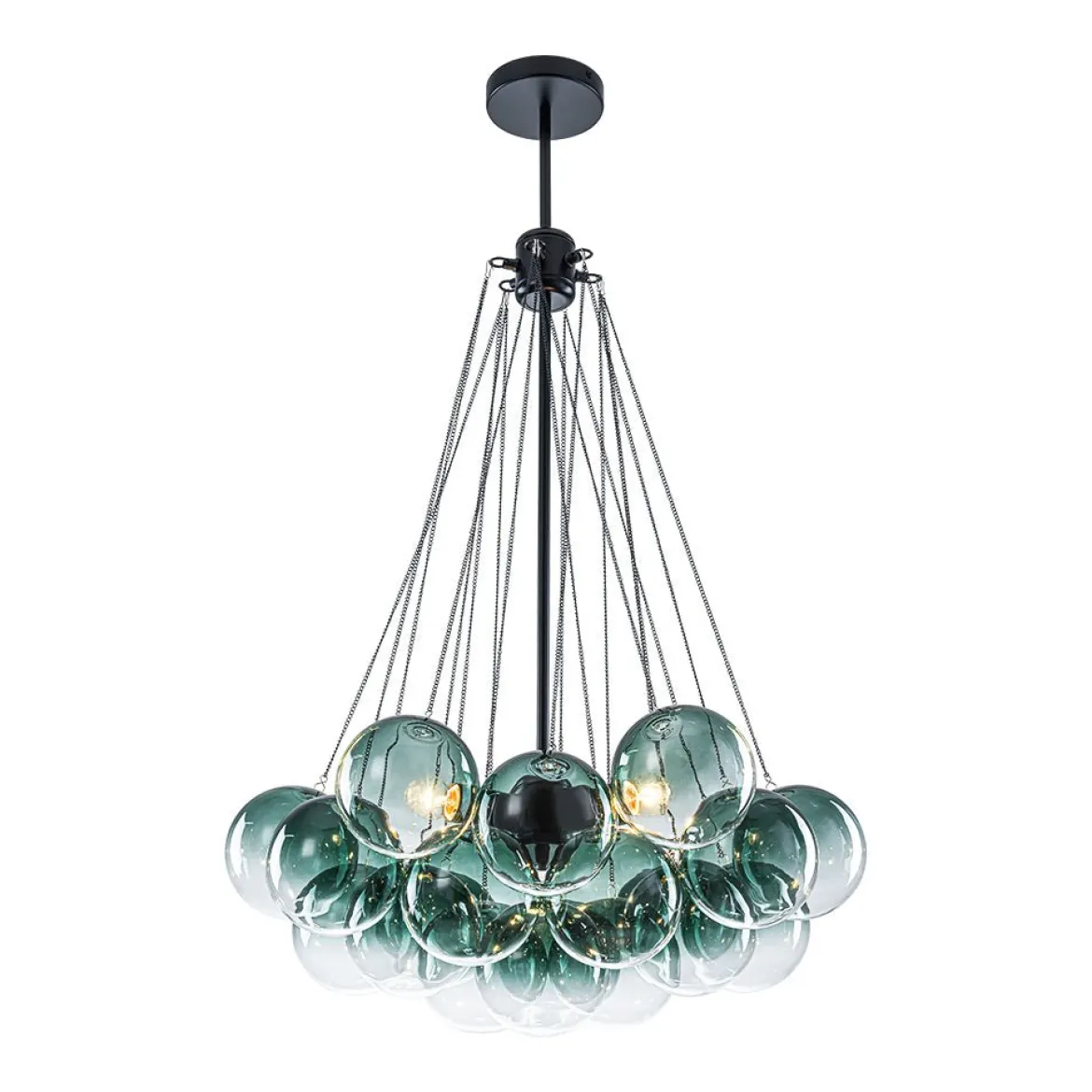 Art Deco Color Cluster Glass Globe Bubble Chandelier