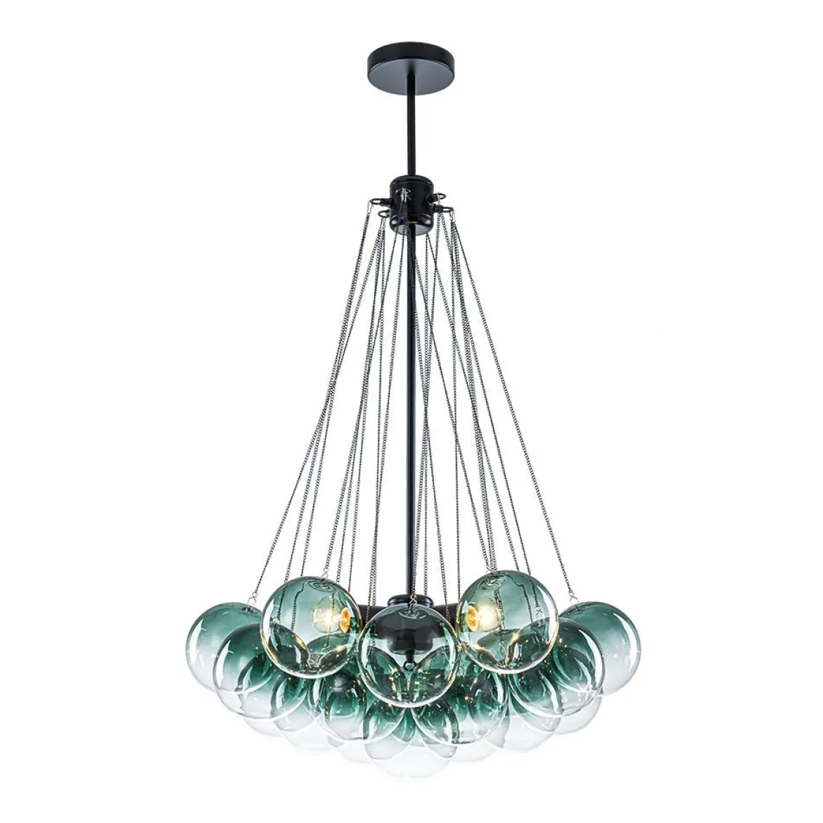 Art Deco Color Cluster Glass Globe Bubble Chandelier
