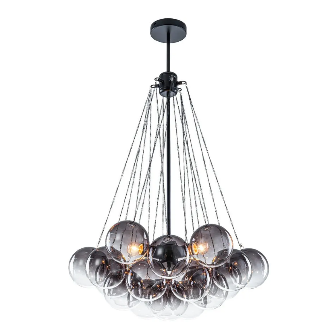 Art Deco Color Cluster Glass Globe Bubble Chandelier