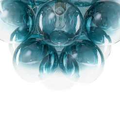 Art Deco Color 1-Light Cluster Glass Globe Bubble Chandelier