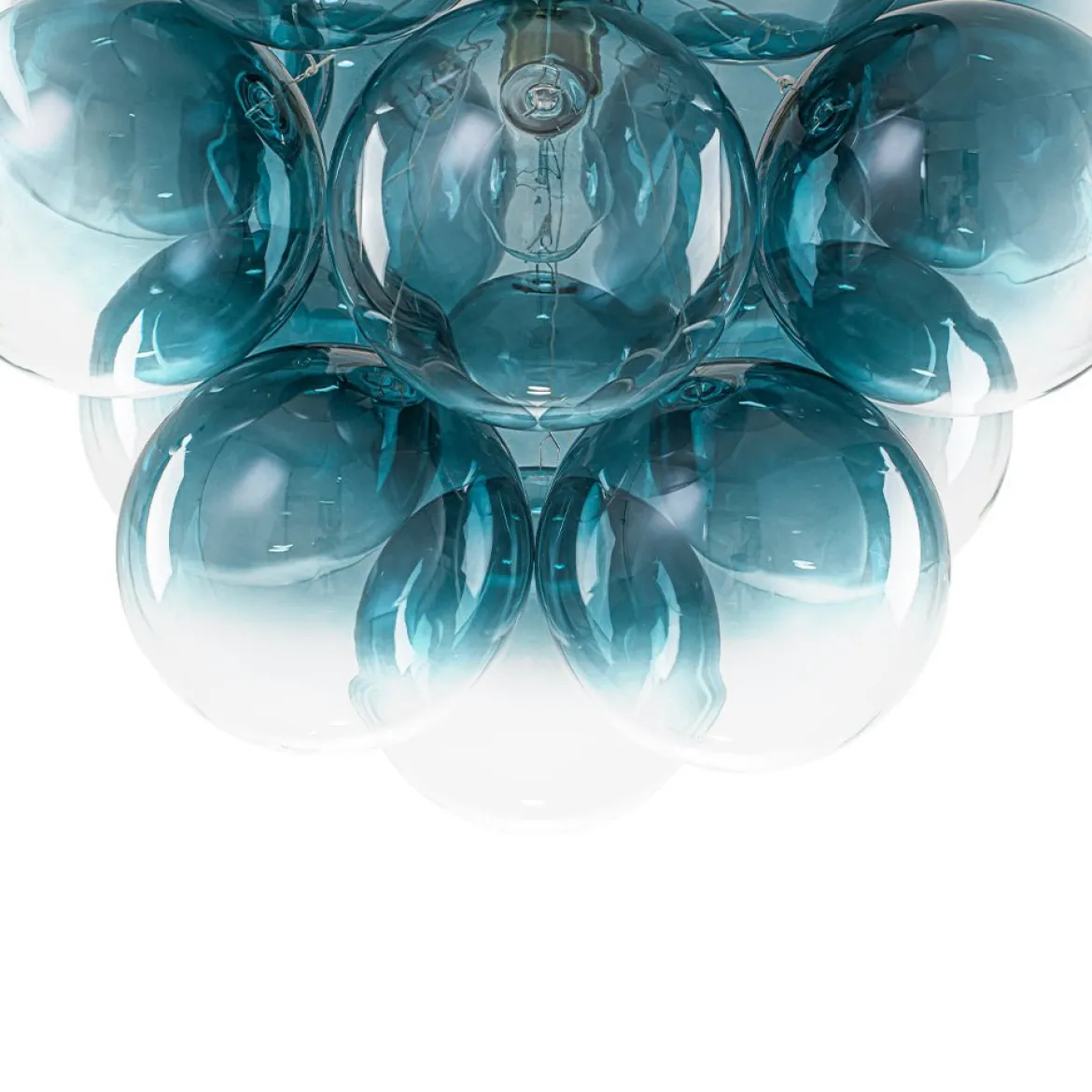 Art Deco Color 1-Light Cluster Glass Globe Bubble Chandelier