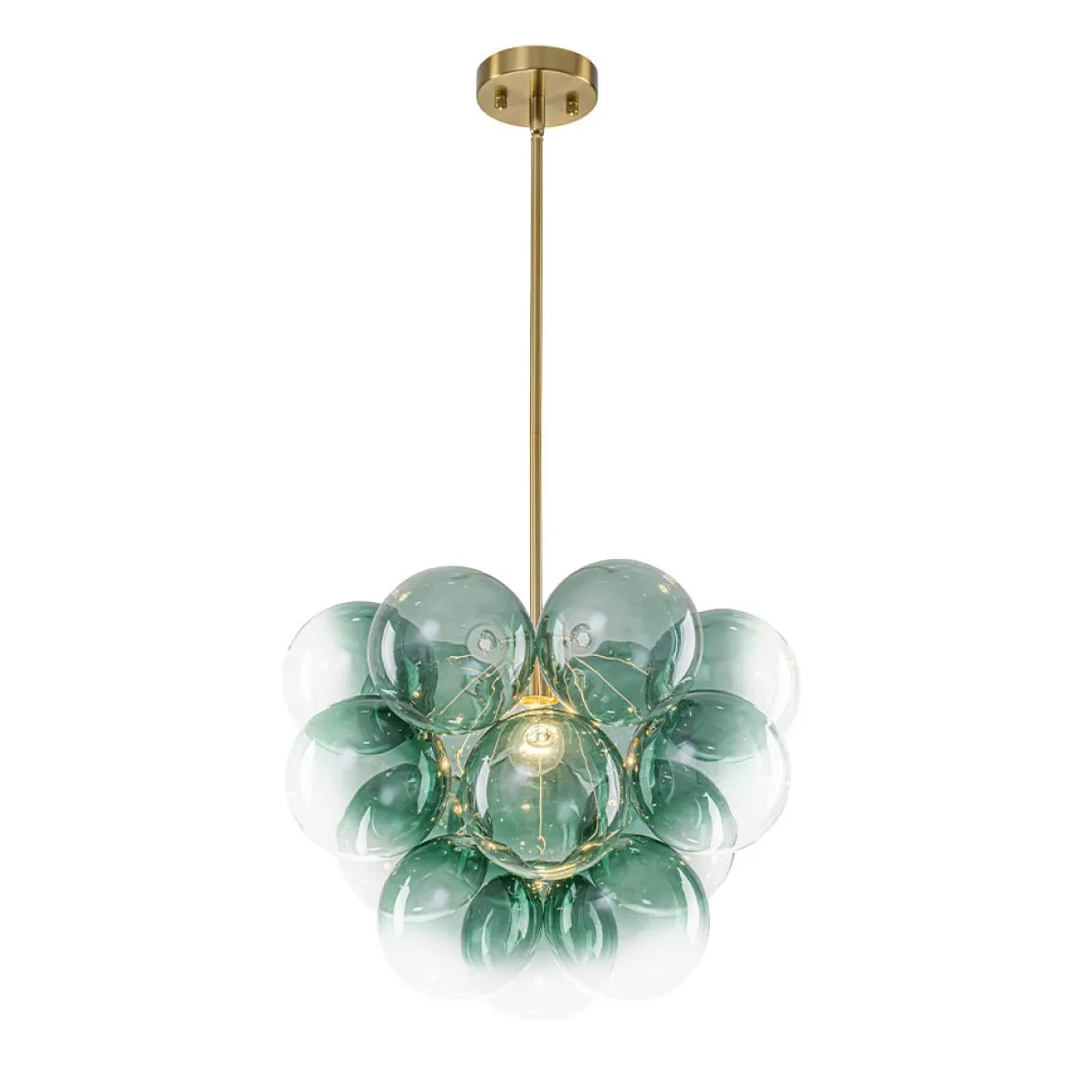 Art Deco Color 1-Light Cluster Glass Globe Bubble Chandelier