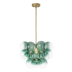 Art Deco Color 1-Light Cluster Glass Globe Bubble Chandelier
