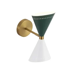 Art Deco 2-Light Up Down Dual Cone Wall Sconce