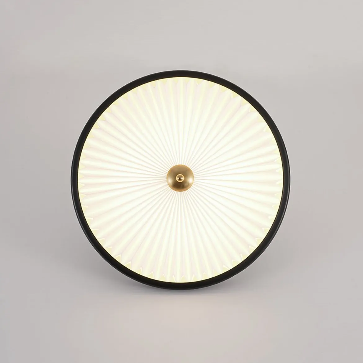 Art Deco Pleated Shade Round Dimmable LED Ceiling Light