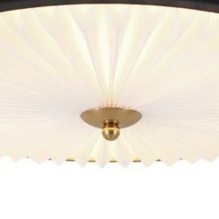 Art Deco Pleated Shade Round Dimmable LED Ceiling Light