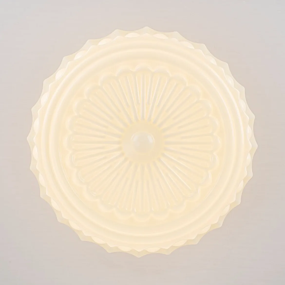 Art Deco Sculptural Milk Glass Schoolhouse LED Ceiling Light