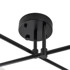 Black Frosted Bubble Linear Sputnik Semi Flush Mount
