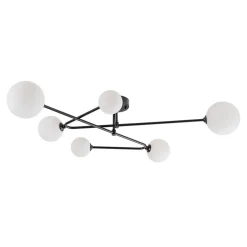 Black Frosted Bubble Linear Sputnik Semi Flush Mount