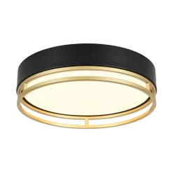 Black Gold Metal Round Dimmable LED Flush Mount Light 5CCT