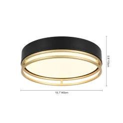 Black Gold Metal Round Dimmable LED Flush Mount Light 5CCT