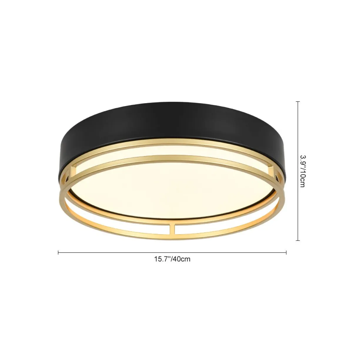 Black Gold Metal Round Dimmable LED Flush Mount Light 5CCT