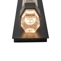 Black Linear Bubble Crystal Tube Dimmable LED Wall Light