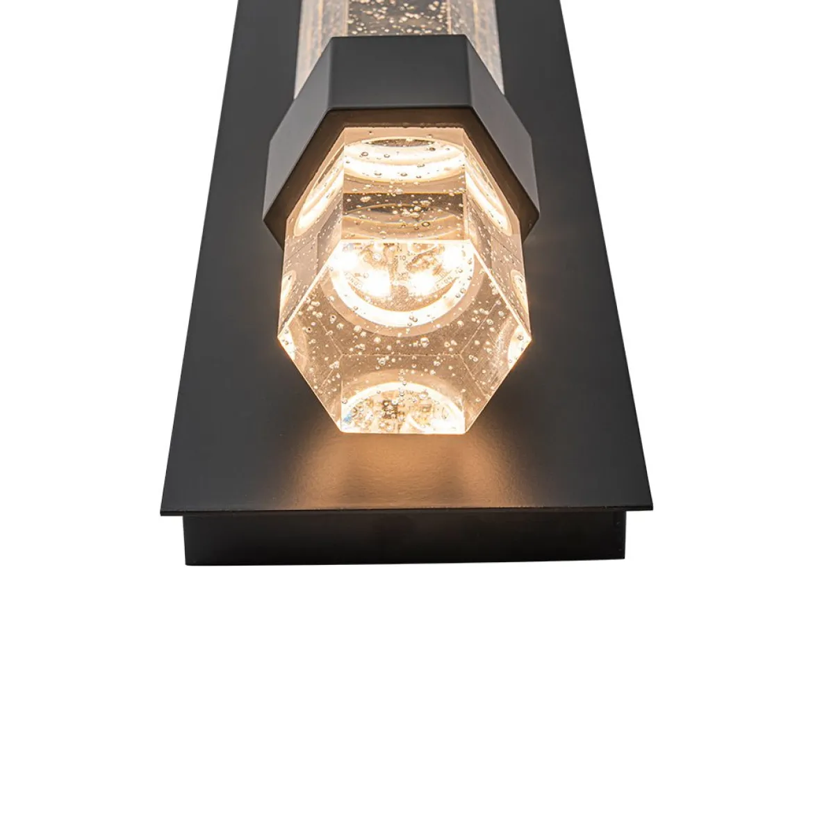 Black Linear Bubble Crystal Tube Dimmable LED Wall Light
