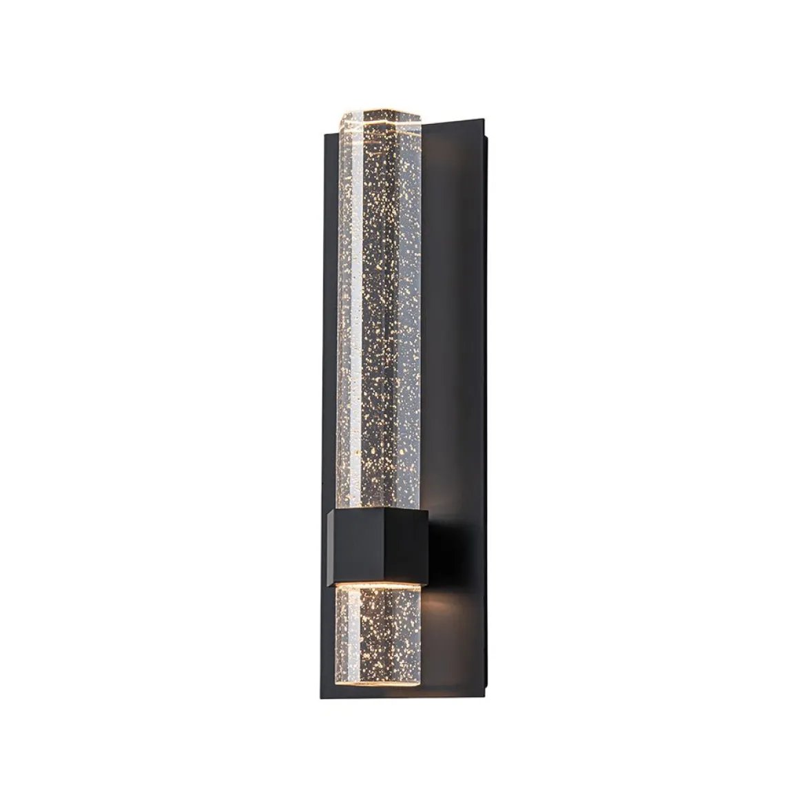 Black Linear Bubble Crystal Tube Dimmable LED Wall Light