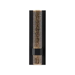 Black Linear Bubble Crystal Tube Dimmable LED Wall Light