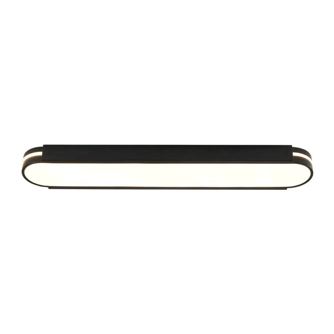 Black Minimalist Oval Dimmable LED Flush Mount Light