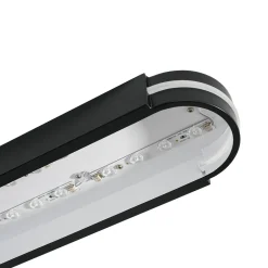 Black Minimalist Oval Dimmable LED Flush Mount Light