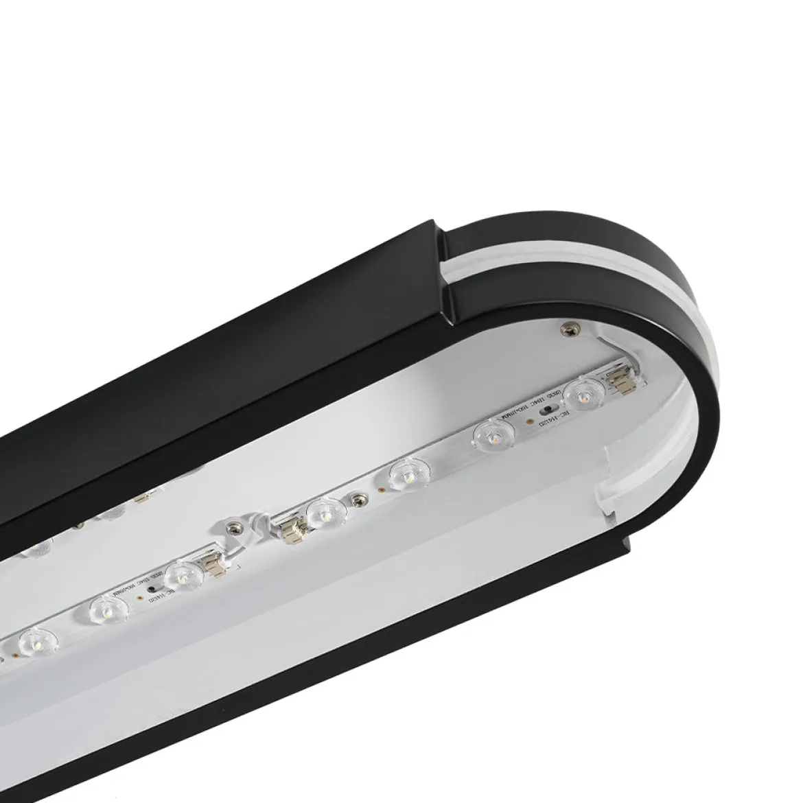 Black Minimalist Oval Dimmable LED Flush Mount Light