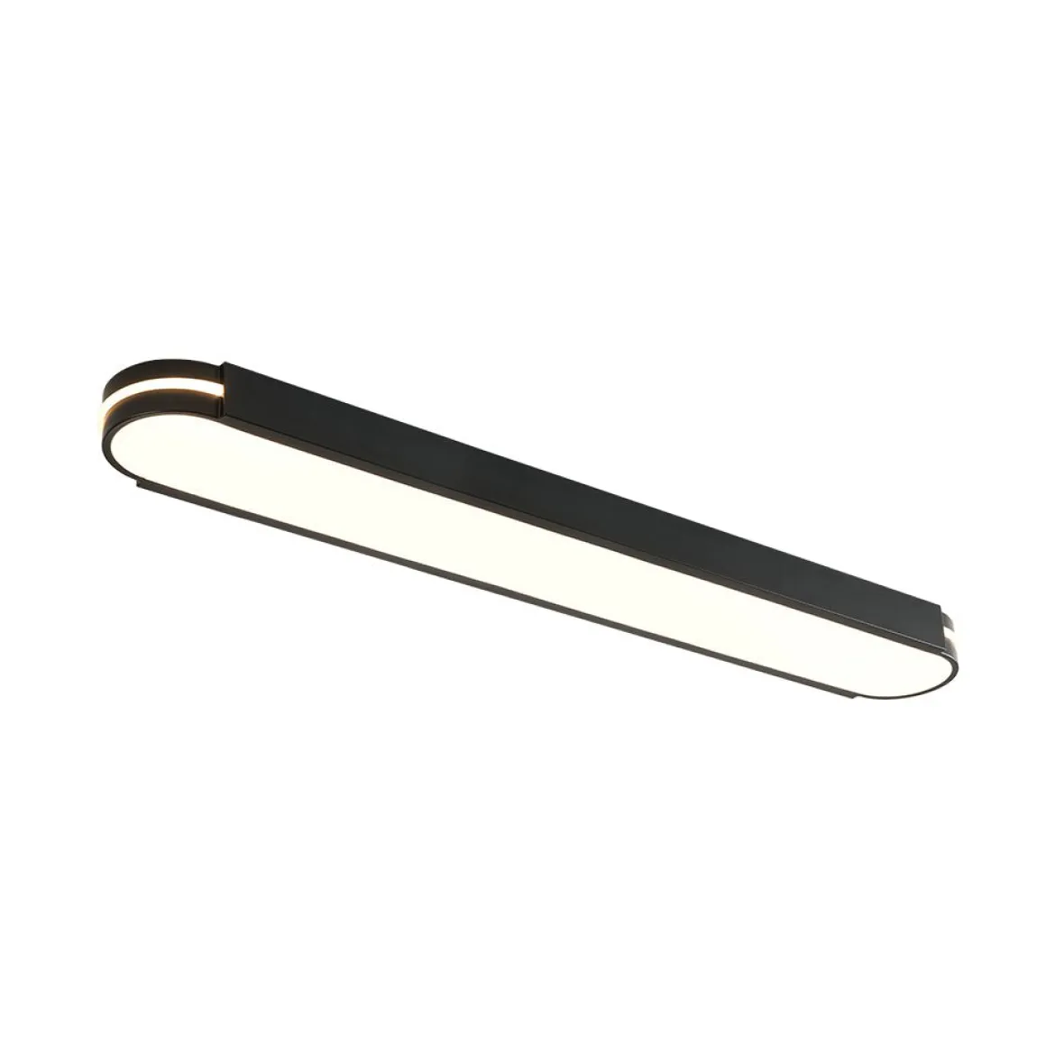 Black Minimalist Oval Dimmable LED Flush Mount Light