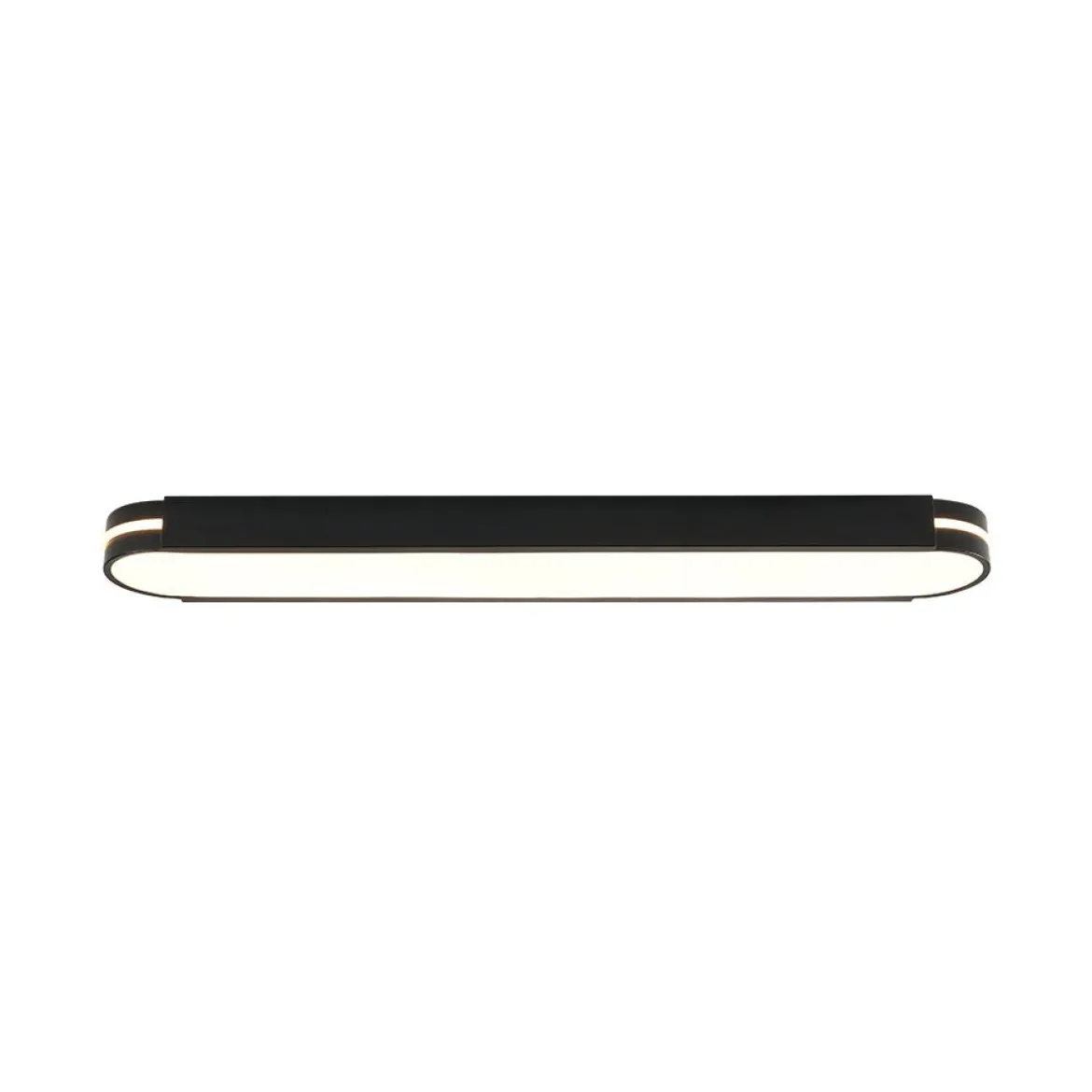 Black Minimalist Oval Dimmable LED Flush Mount Light