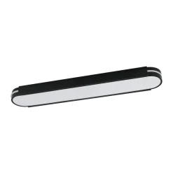 Black Minimalist Oval Dimmable LED Flush Mount Light