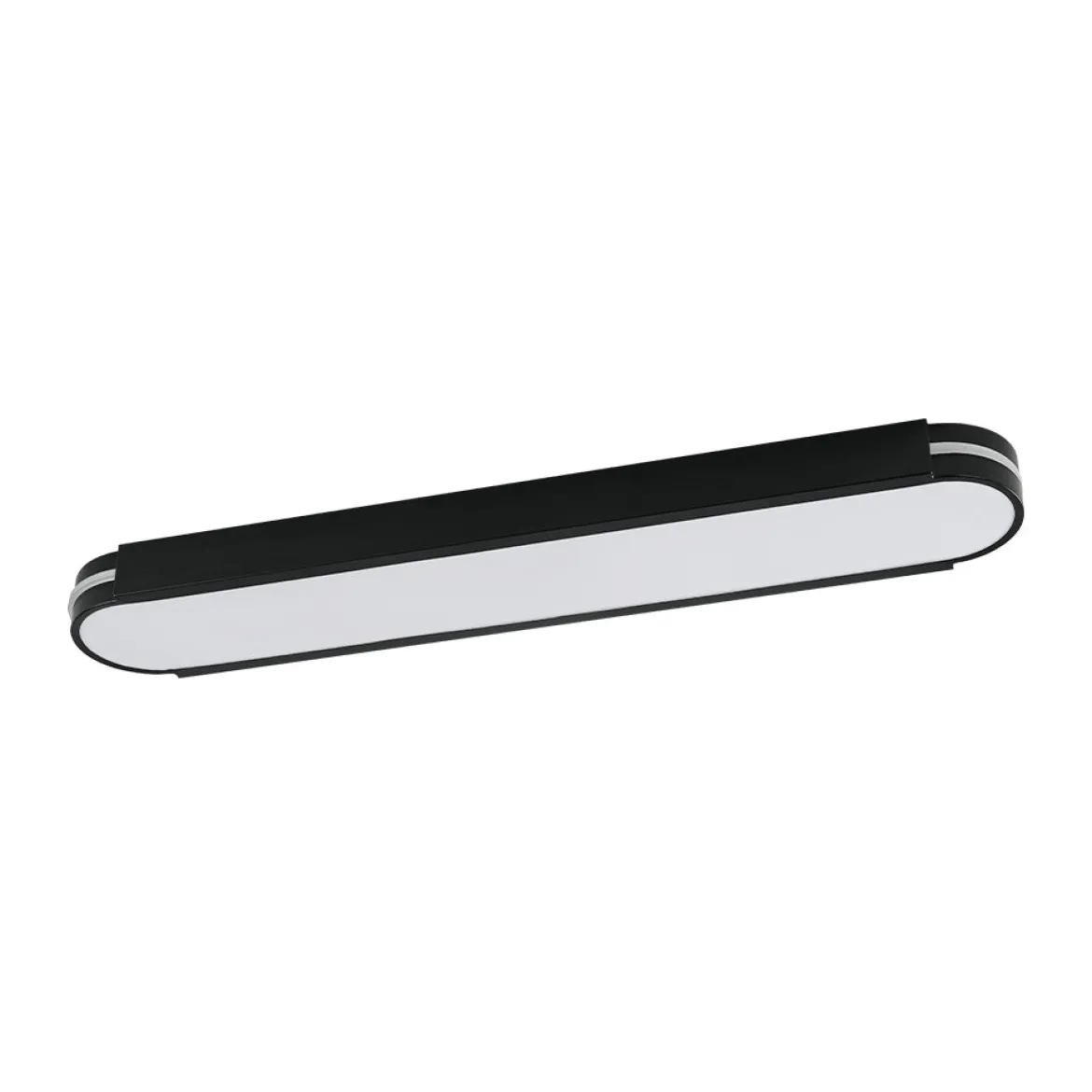 Black Minimalist Oval Dimmable LED Flush Mount Light