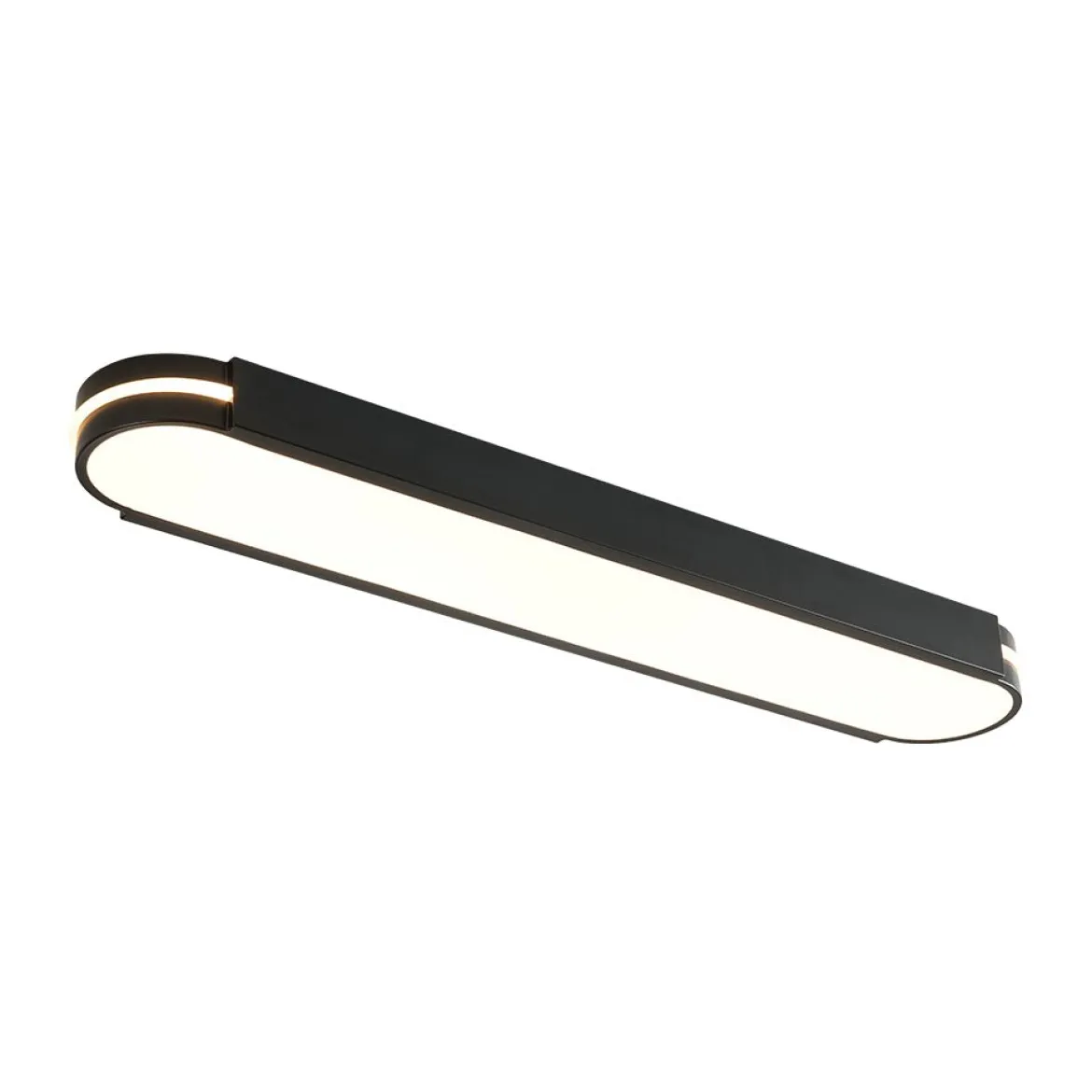 Black Minimalist Oval Dimmable LED Flush Mount Light
