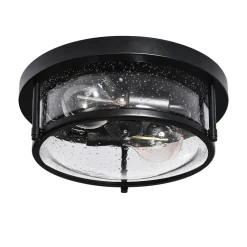 Black Seeded Glass Flush Mount