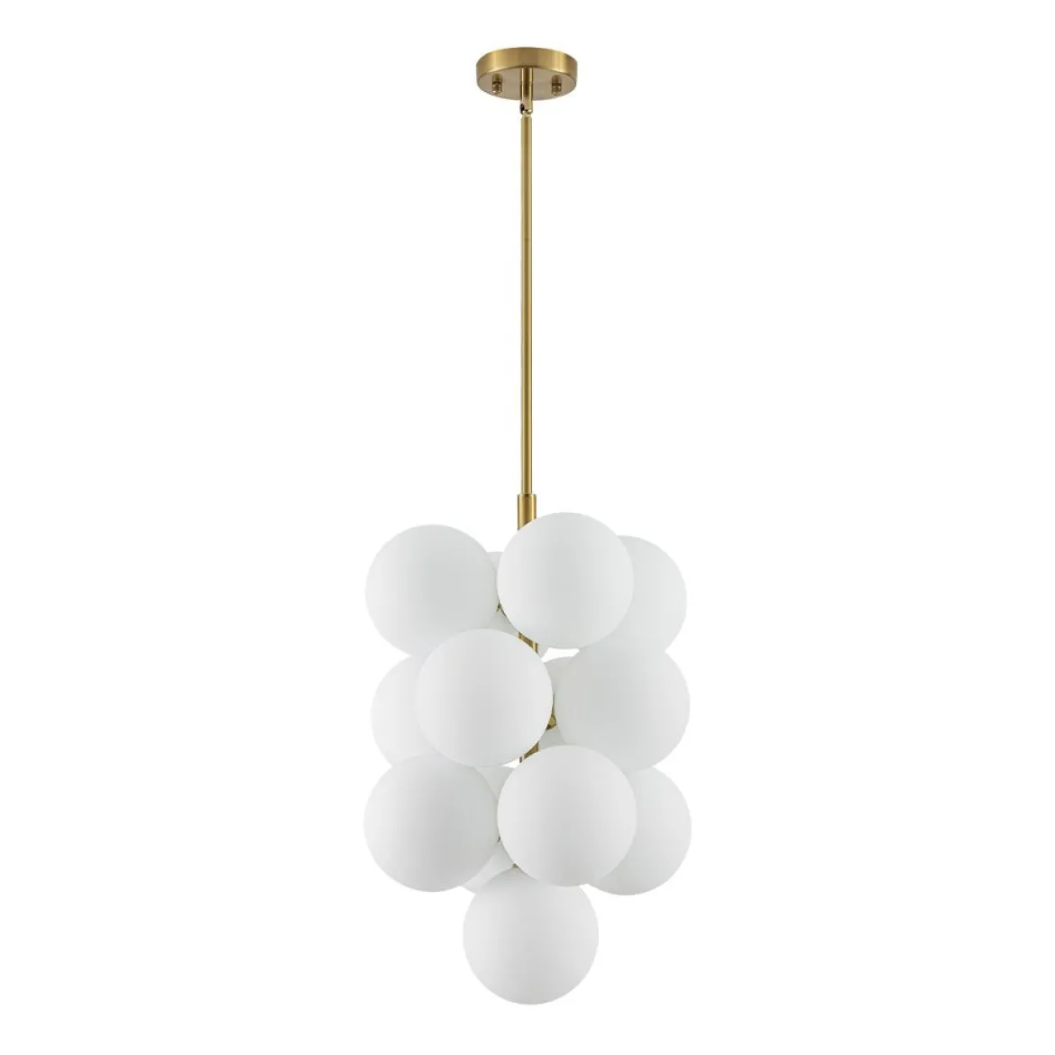 Bloom Brass Cluster Opal Glass Globe Bubble Chandelier