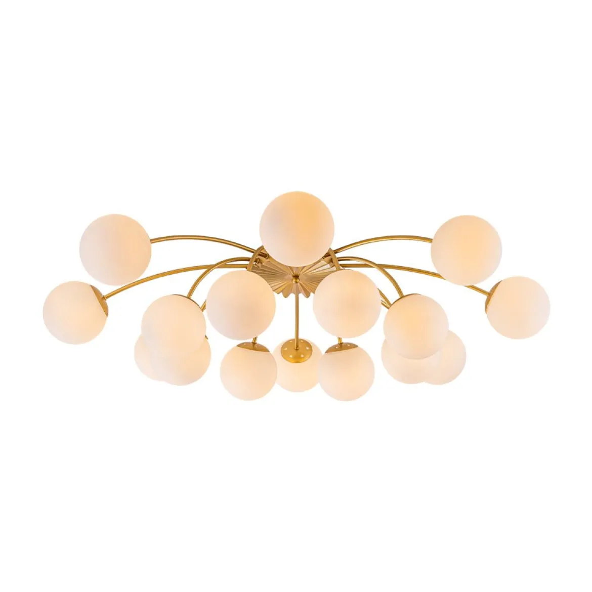 Bloom Dimmable Opal Glass Globe Bubble Semi Flush Chandelier
