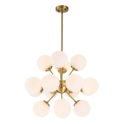 Bloom Frosted Glass Bubble Sphere Sputnik Chandelier