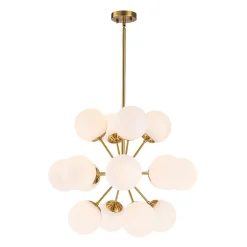 Bloom Frosted Glass Bubble Sphere Sputnik Chandelier