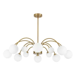 Bloom Frosted Glass Bubble Arched Arm Sputnik Chandelier