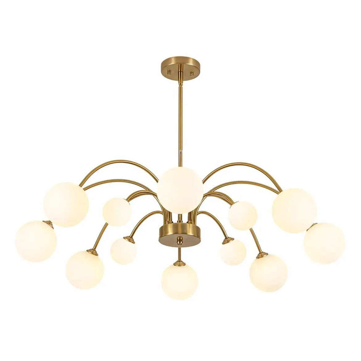 Bloom Frosted Glass Bubble Arched Arm Sputnik Chandelier