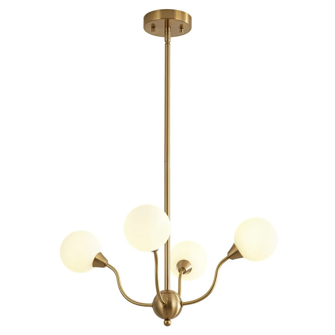 Bloom Frosted Glass Globe Bubble Brass Sputnik Chandelier