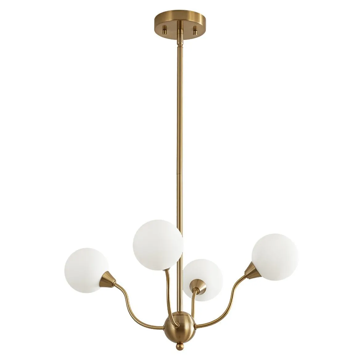 Bloom Frosted Glass Globe Bubble Brass Sputnik Chandelier