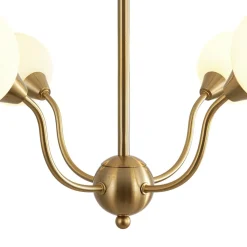Bloom Frosted Glass Globe Bubble Brass Sputnik Chandelier