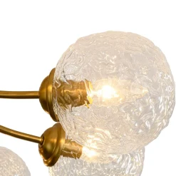 Bloom 8-Light Rippled Glass Globe Bubble Round Semi Flush